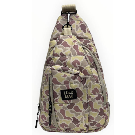 Girlie Girl Originals Puffer Metallic Sling Bag-Light Camo