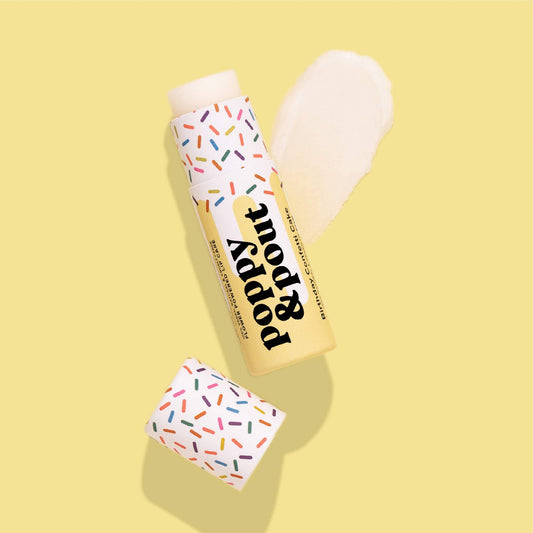 Poppy & Pout - Lip Balm, Birthday Confetti Cake, Yellow