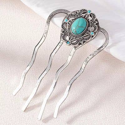 Stirling Thyme - Turquoise hair fork