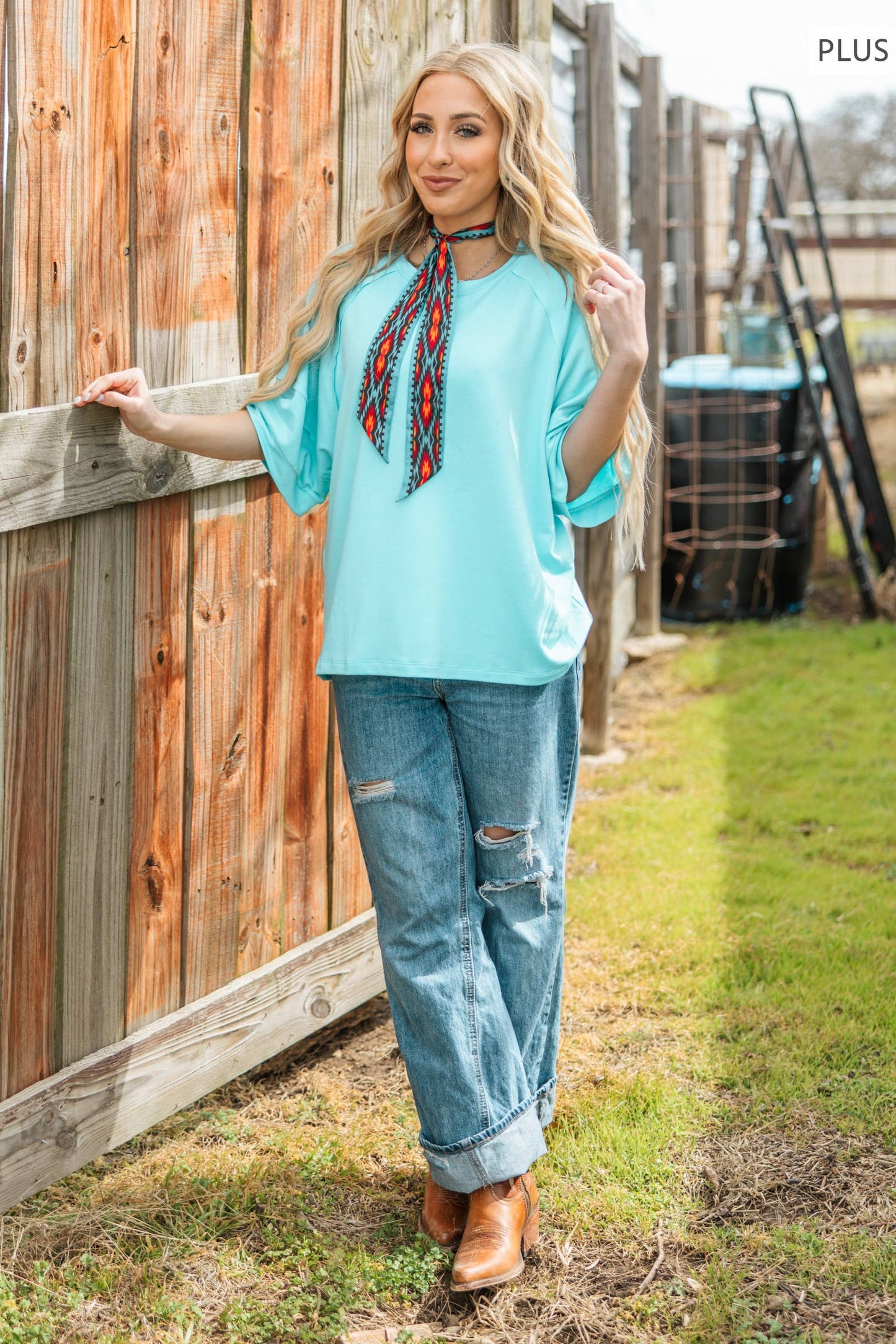 Andrée by Unit - PLUS SIZE Oversized Relaxed Fit Terry Top