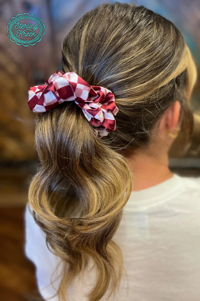 Pep Rally Maroon Hair Scrunchie