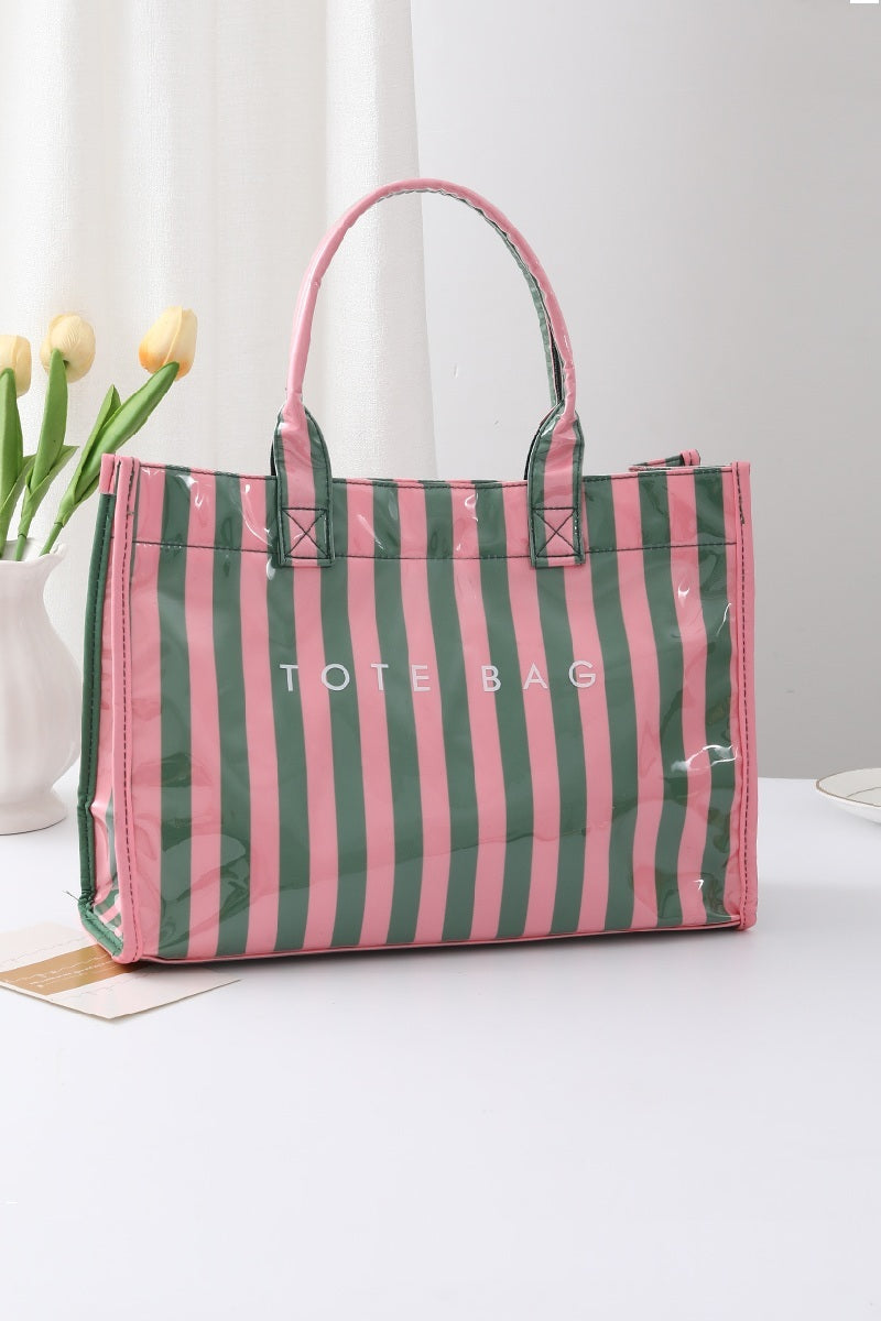 Striped Rectangular Tote
