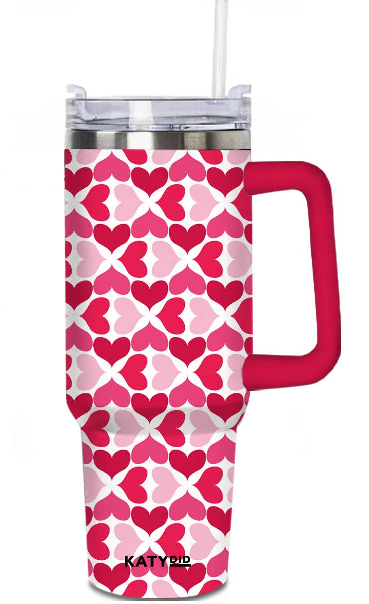 Katydid - Multicolored Hearts Valentine's Day Tumbler Cup: Multicolored